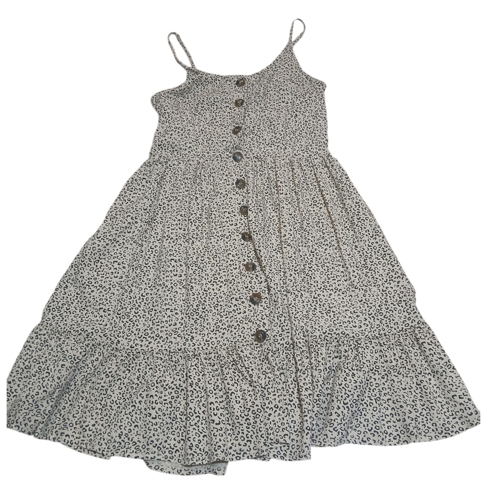 Cheetah Animal Print Button Front Dress Size Medium